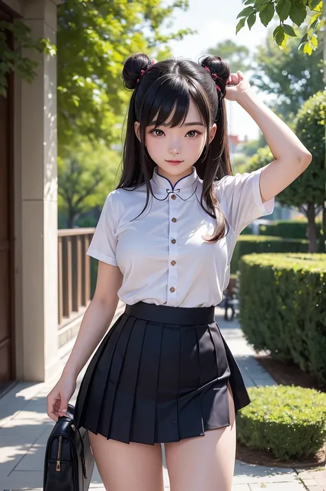 photorealistic,masterpiece, best quality,ultra-detailed ,chinese girl,18yo,chinese people,((she lift her skirt and shows her pan...