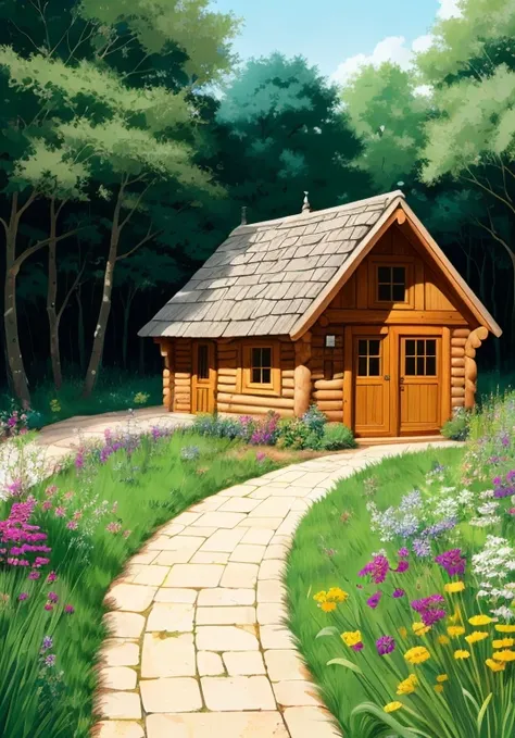 Realistic, real life, beautiful hobbit house on the hill, style of laurie greasley, studio ghibli, akira toriyama, james gilleard, genshin impact, trending pixiv fanbox, acrylic palette knife, 4k, vibrant colors, devinart, trending on artstation,Ghibli wor...