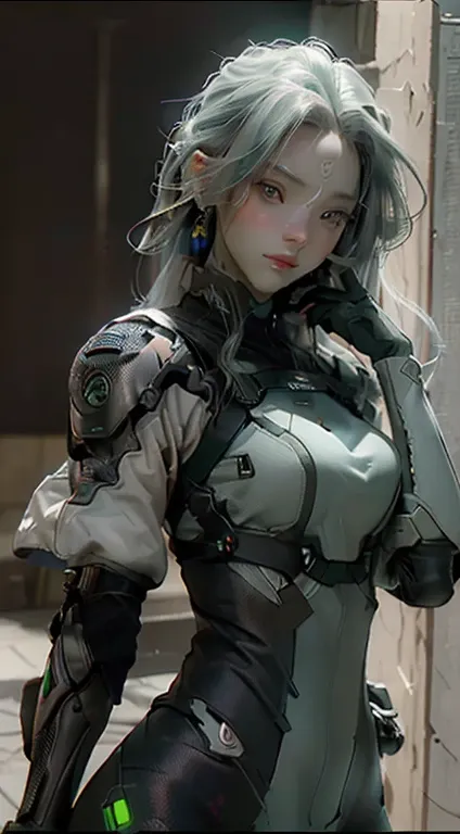 ((melhor qualidade)), ((obra de arte)), (detalhado:1.4), 3d, uma imagem de uma linda mulher cyberpunk,hdr (high-range dynamics),...