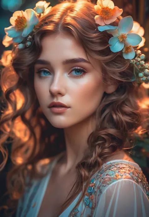 girl, by Brandon Woelfel and Alphonse Mucha, best quality, masterpiece, very aesthetic, perfect composition, intricate details, ultra-detailed