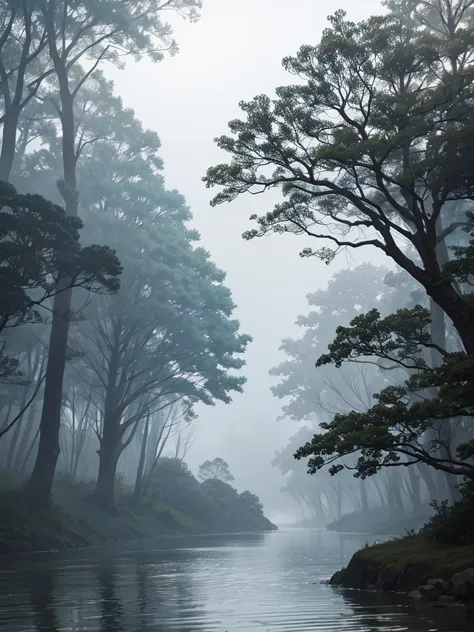 Misty morning on the river