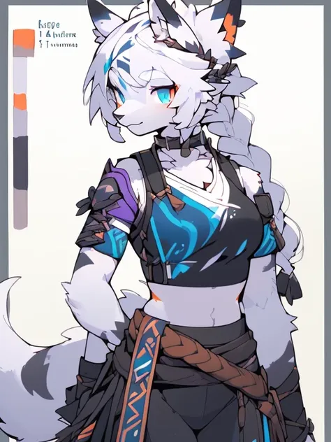 ( Absurdly , High quality , ultra detailed ) ,( hand detailed ) , 1girl, solo, mature, (concept art, character sheet), absurdres(highly detailed beautiful face and eyes)perfect anatomy Solo, sfw, Young Female white fox-cat (((lean-body))) (((medium breasts...