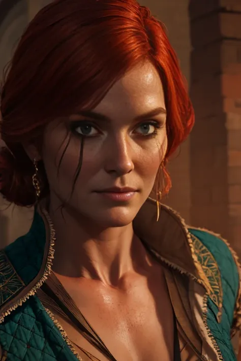 triss, 1girl, solo, long hair, looking at viewer, (insanely detailed, beautiful detailed face, masterpiece, best quality)