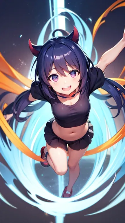   looking at viewer crazy eyes crazy smile full body furude 