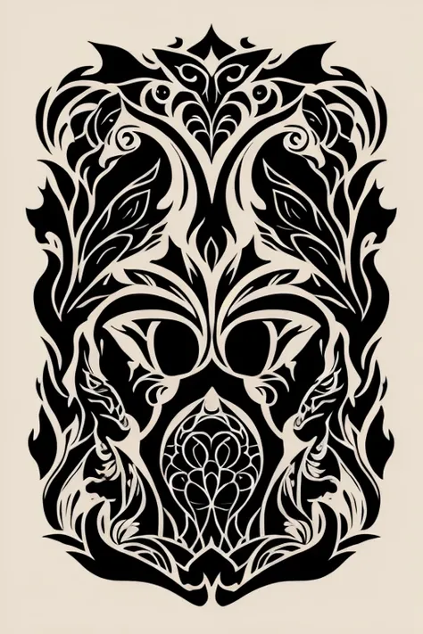 detailed stencil design in the style of the game Skyrim
