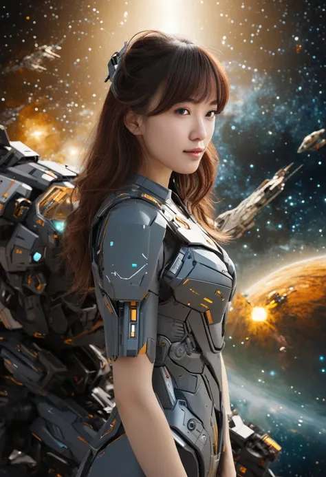 (The fighter mech is huge, realistic, realistic, fully displayed on the front side and back, rich in specific details, very three-dimensional: 1.2, can travel to and from the universe, design style, color matching is outstanding, cab details are perfectly ...