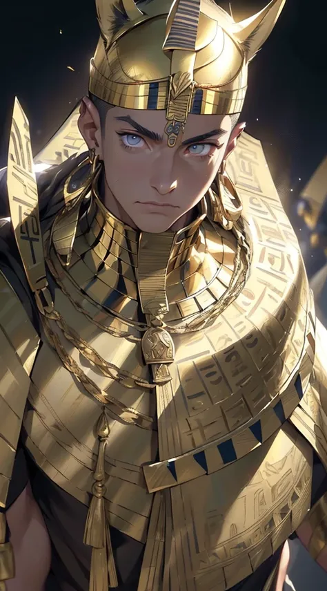 (male) of ancient Egypt,Egyptian,((((1male,1 male, 1man, 1 man:1.5,man,male,male gender:1.5)))),,macho man,

(((eyes golden:1.3))),intricate eyes,beautiful detailed eyes,symmetrical eyes,(ultra-detailed black eyes:1.1,symmetrical eyes:1),man chest,muscle c...