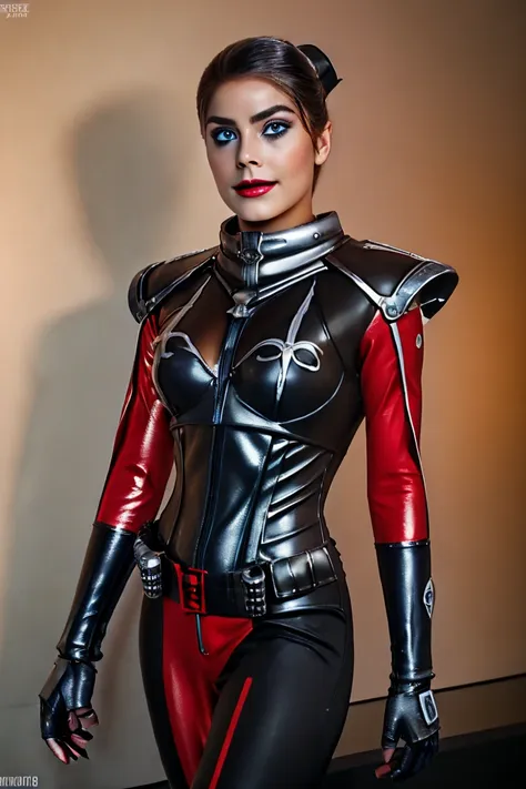 harley quinn TRON costume sexy clothes transparent. professionally retouched, soft lighting, realistic, smooth face, perfect eyes, sharp focus on eyes, 8 k, high definition, insanely detailed, intricate, elegant. in a natural background.female_service_cap ...