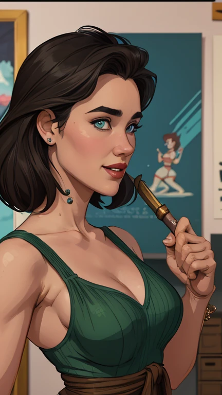 estilo de GTA desenho animado:1.2), Tinker Bell um close up de uma mulher em um vestido verde com uma espada, extremely detailed , Wlop Ross sorteios, sedutor elfo princesa cavaleiro, ashé, garota de armadura, girl of the zodiac knights, style Cartoon styl...