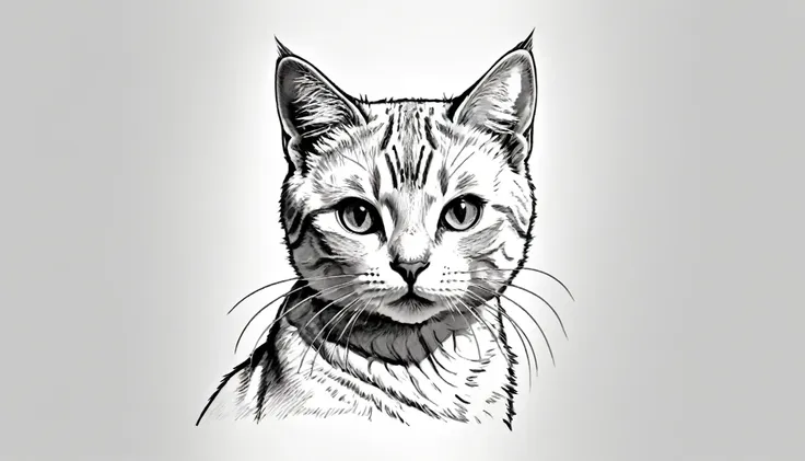 line drawing of a cat