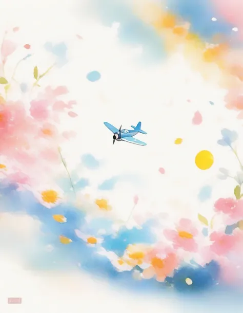 watercolor pattern airplane