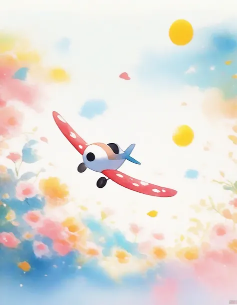 watercolor pattern airplane