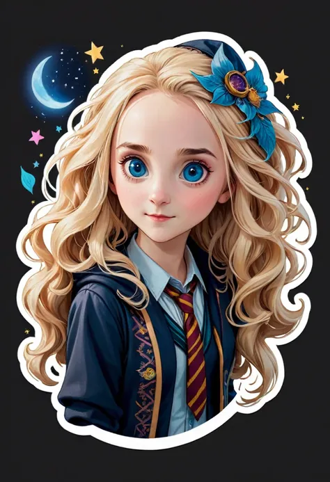 Simple and professional stickers, luna lovegood, logos and preferably on a transparent background.