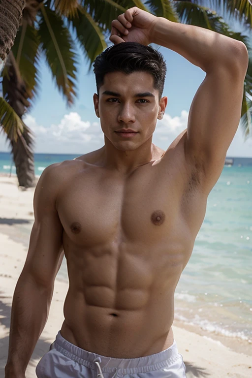 Chico joven, piel blanca, hermoso, fitness, delgado, rostro de rasgo varonil