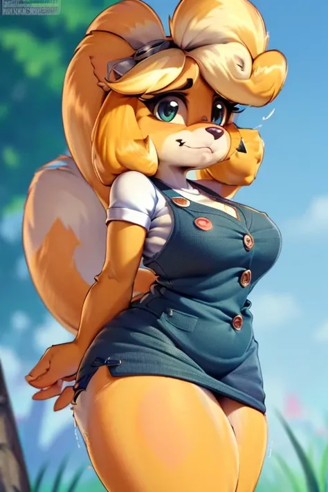 [isaCrossing], [Isabelle], [Animal Crossing], [Uploaded to e621.net; (Pixelsketcher), (wamudraws)], ((masterpiece)), ((HD)), ((high res)), ((solo portrait)), ((full body)), ((front view)), ((furry; anthro)), ((detailed fur)), ((detailed shading)), ((beauti...