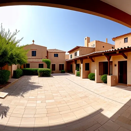 panoramic view of a Judaean village with beautiful modern houses, 4k image