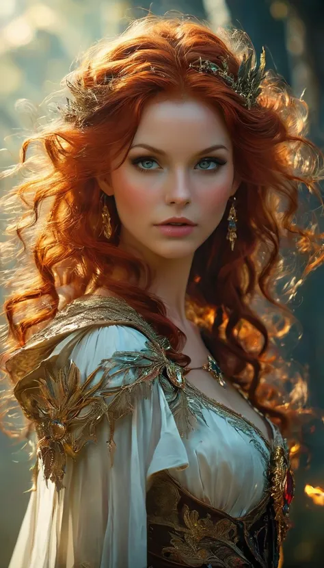 (best quality,4k,8k,highres,masterpiece:1.2),(ful silhuette:1.5),ultra-detailed,(realistic,photorealistic,photo-realistic:1.37),Witch,RPG,Sorceress,Magic,Red-haired Woman,beautiful detailed eyes,beautiful detailed lips,extremely detailed eyes and face,long...