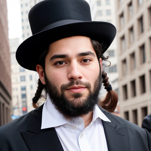  a  Hasidic man focus on face