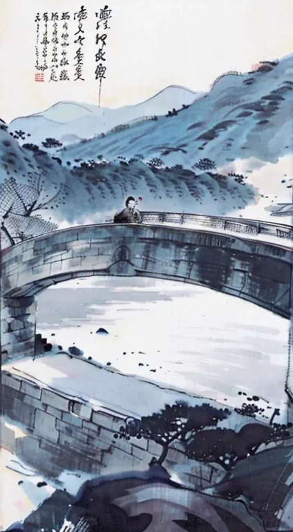 Bridge over the River，Ming Guo，Solar terms，winter solstice，culture，Ink，mores，Elegant