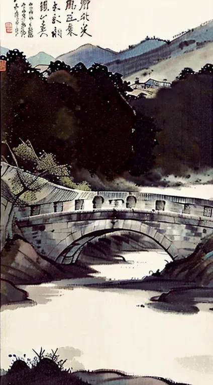 summer，Bridge over the River，Ming Guo，Solar terms，Summer solstice，culture，Ink，mores，Elegant