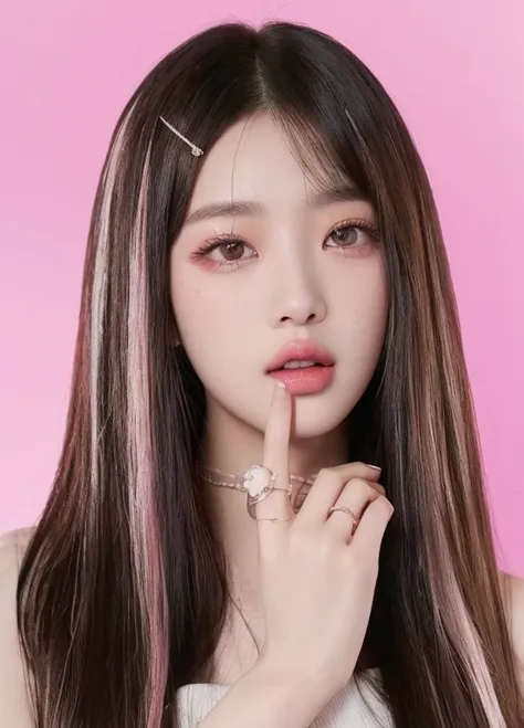 un primer plano de una persona con un dedo en los labios, jossi de blackpink, Lalisa Manobal, portrait of jossi de blackpink, Lalisa Manoban de Blackpink, jaeyeon nam, jinyoung shin, parque roseanne de blackpink, maquillaje popular de corea del sur, retrat...