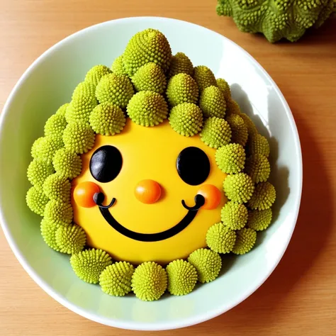 Single vegetable character,romanesco,Anpanman, Anime Style