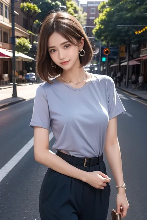 highest quality, Very detailed, masterpiece, 1 person,woman,(((完璧なwomanの体))),Very beautiful face, Very beautiful body,Gentle expression, Very beautiful eyes,(Perfect Makeup:1.1), (((Very beautiful fine hair))),short hair,Shaggy Hair,hair color,Ash Brownの髪:...