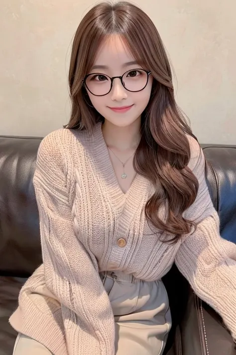 photorealistic, high-quality 32k photo of a beautiful japanese girl in a casual, chic outfit, with glasses, with detailed eyes a...