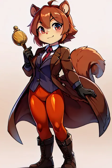 boy, squirrel, furry, bodyfur, blazer, bottomless, color tights, gloves, boots, idol