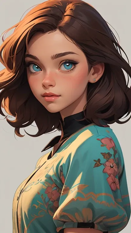 Female character in cartoon style Digital art style illustration Cartoon image of a woman .Ilustra??o estilo desenho animado, estilo de arte dos desenhos animados, Ella Purnel lestilo Cartoon style digital illustration artgerm style cartoon art style, digi...