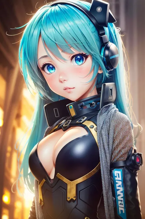 1girl, (masterpice:1.3), highres, high-detailed, high quality, (solo), (4k), (perfect face and eyes), dynamic light, intricate_details, street, hatsune miku, bodysuit, mecha, science fiction, lowra 