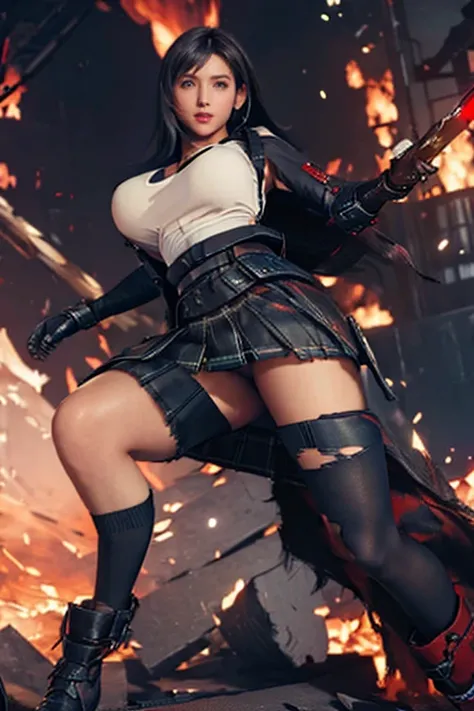 nsfw,{{{masterpiece}}}, {{{best quality}}}, {{ultra-detailed}}, {{an extremely delicate and beautiful}}
, Tifa, 20 years old, huge breast voluptuous breasts, gigantic breast, breast focus
BREAK (torn clothes:1.5), (torn skirts:1.8)