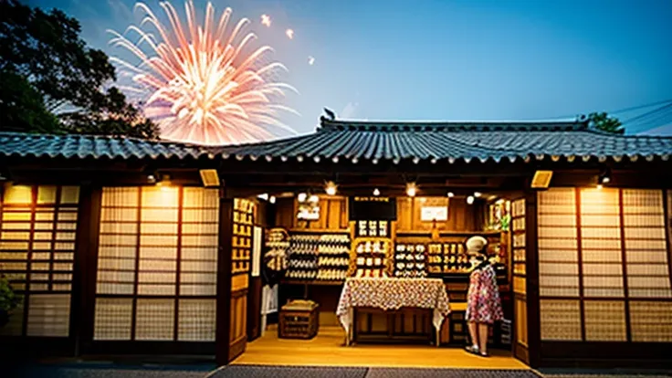 Countryside summer festival、Gion Festival、Opening a store、stall、firework、The kids、Tora-san、Torajiro Kuruma