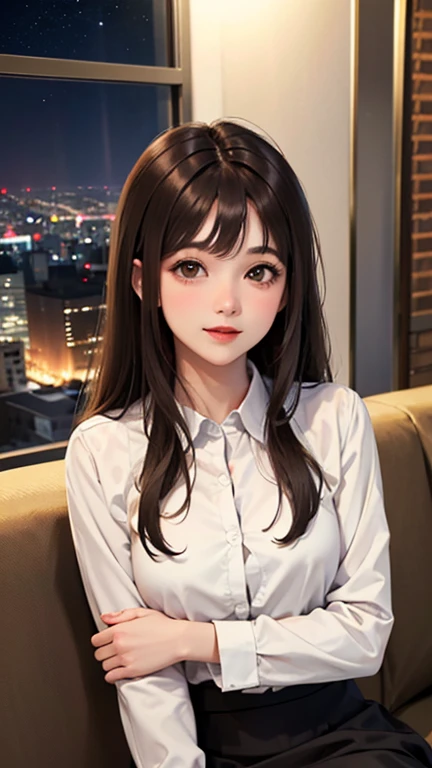 Blushing lightly and smiling, (Top quality masterpiece:1.2) Delicate illustrations, Very detailed, /Beautiful Japanese Woman、1 person,Very cute and slim、Excellent style 、((8K images、super high quality))、Very delicate face, Beautiful forehead、Beautiful thig...