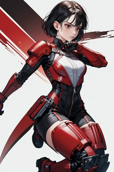 She wears a red and black Tekken Force Battle suit, complete with dark navy gloves. It features a chest guard, shoulder and knee pads and shin guards, colored grey. She also wears flat shoes, making it one of her only outfits in the series where Anna isnt ...