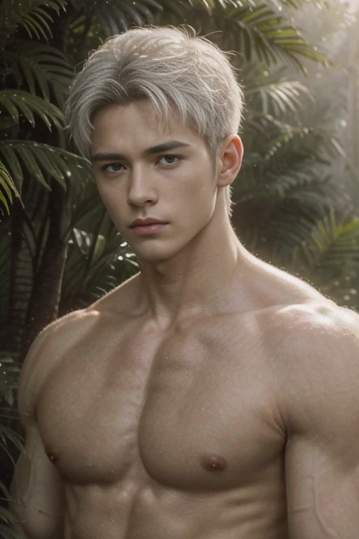 FULL full Body photorealistic 4k, high resolution, best quality, masterpiece, perfect color, perfect shade, perfect lighting, Posted by e621, ((portrait)), ((handsome man)), perfect male figure, Short hair details，chest muscles，abdominal muscles，Nakednes t...