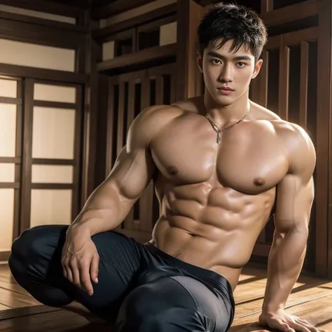 1 handsome Chinese guy，wet body, wet hair, 18-year-old male high school student，majestic，Who is Shi Yu?, Li Yuanbin, Kim Hyung Tae, Kim Hyung Tae, Yin Shishan, Wang Yi Bao, Li Xian , Handsome Chinese muscular guy，Broad shoulders and narrow waist，A handsome...