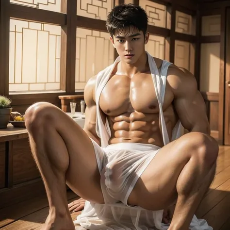 1 handsome Chinese guy，wet body, wet hair, 18-year-old male high school student，majestic，Who is Shi Yu?, Li Yuanbin, Kim Hyung Tae, Kim Hyung Tae, Yin Shishan, Wang Yi Bao, Li Xian , Handsome Chinese muscular guy，Broad shoulders and narrow waist，A handsome...