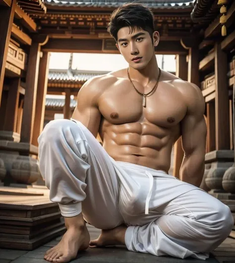   Two handsome boys kissing , super realistic, smiling at each other,hugging, kissing, touching lips, cuddle, romantic,skin ship, handsome Chinese guy，wet body, wet hair, 18-year-old male high school student，majestic，Who is Shi Yu?, Li Yuanbin, Kim Hyung T...