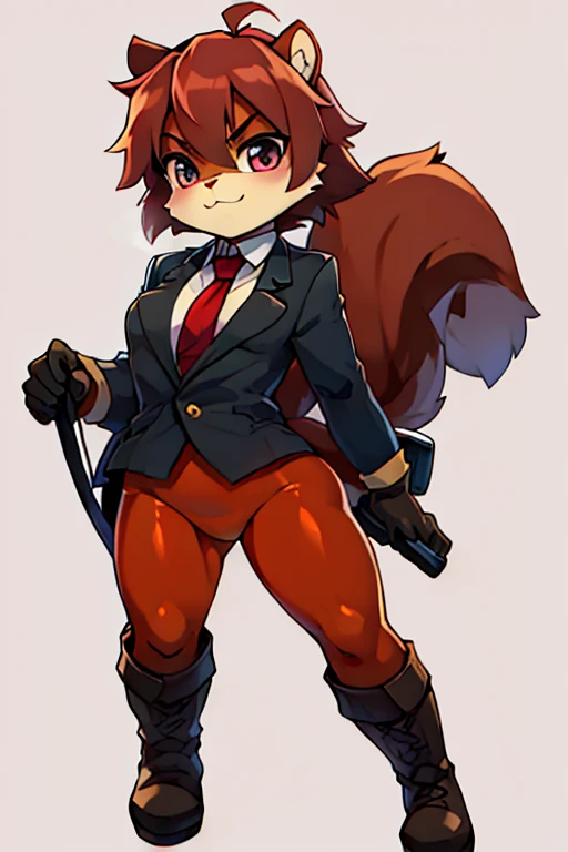 boy, squirrel, furry, bodyfur, blazer, bottomless, color tights, gloves, boots, jamping