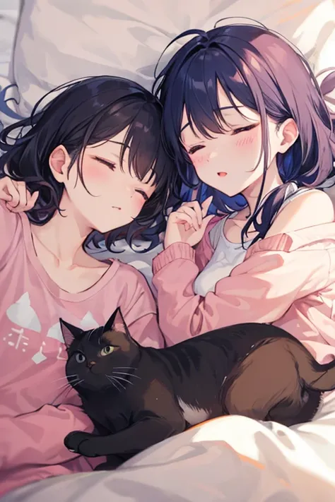 Three-haired cat,Parent and ,Sleeping soundly,A good friend,cute