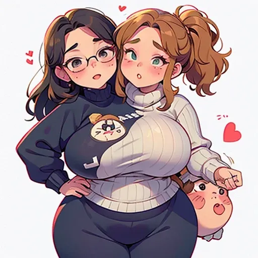 your two headed sweater and sweatpants wearing fat white girlfriend’s older and more attractive  conjoined mommy second head asking you to kiss her and confessing her feelings for you while your girlfriend is looking uncomfortable with her mother