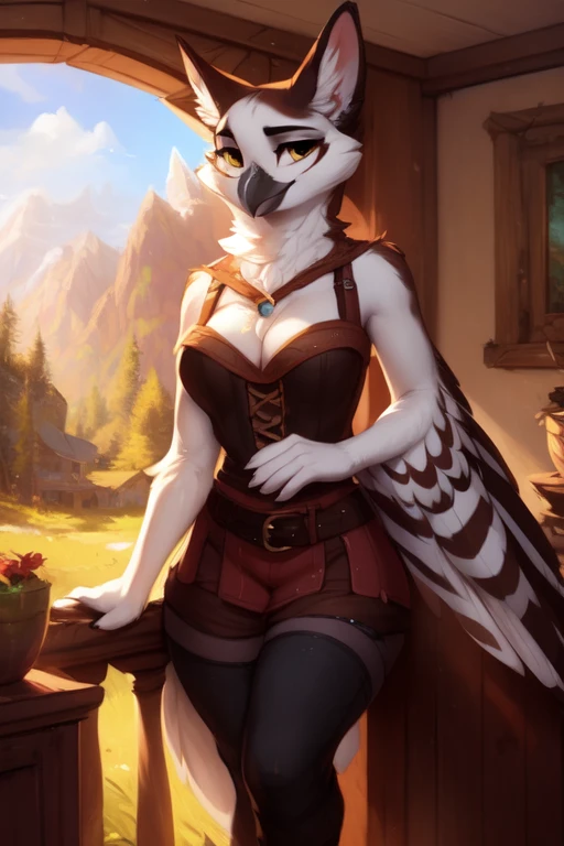 feral:1.2),(walkingwake:1.3), Male focus, 8k wuality, ultra realistic, 3d render, digital art, beautiful and detailed portrait of a female owl, hi res,soft shading,good anatomy, feathered tail, (posing:1.3), (soft shading), 4k, hi res, ((detailed face, det...