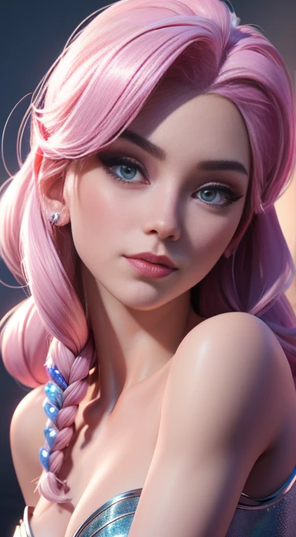 (elsa frozen-rose quartz su mezclando modelos .) (ultra fusion) highly detailed cg unity 8k wallpaper, style shot, complex, high...