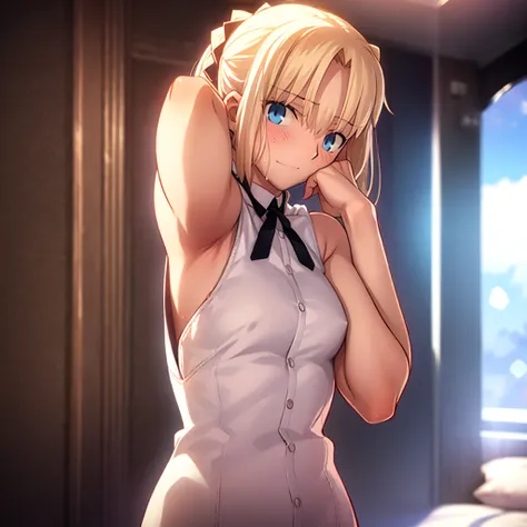 high resolution, {things to know_f de stay night ufotable:1.15}, rubio_ best quality, masterpiece,nude,sweatだく,blushing,smile,ar...