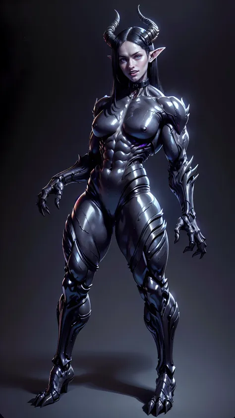 (draconic alien biomechanical succubus with carnage & witchblade physique:1.5), (megan fox as a muscular alien draconic biomechanical demonic woman with flayed skin, gigantic horns, & necrotic metallic muscle:1.5), (alien biomechanical full bodysuit:1.45),...