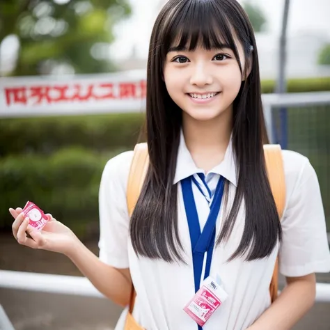 japan female junior high school students、naked、used condom with semen in hand(no packaging)