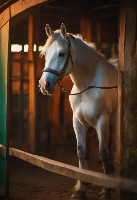 Um cavalo  dentro de uma ferradura 