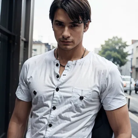 men wear t-shirt with buttons