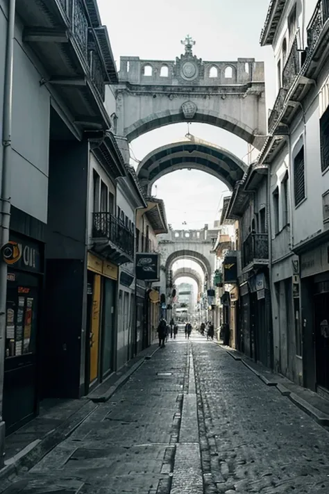 cidade grande centro desenho preto e branco